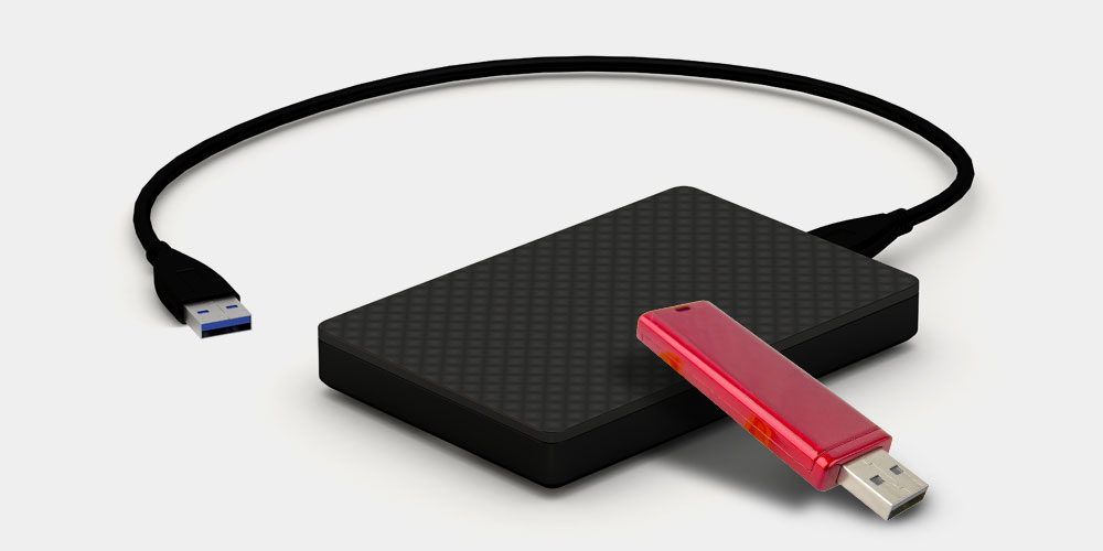 External hard drives and USB sticks