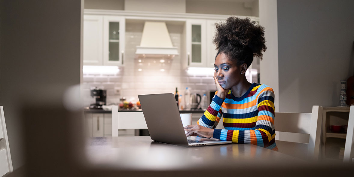 Woman on a laptop