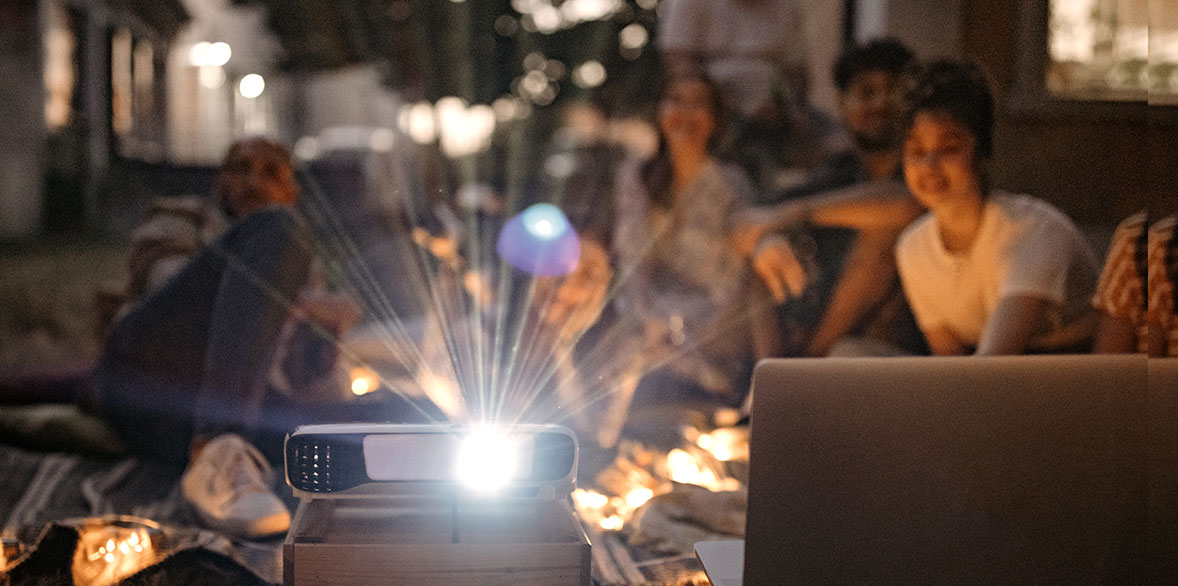 People watching a projector