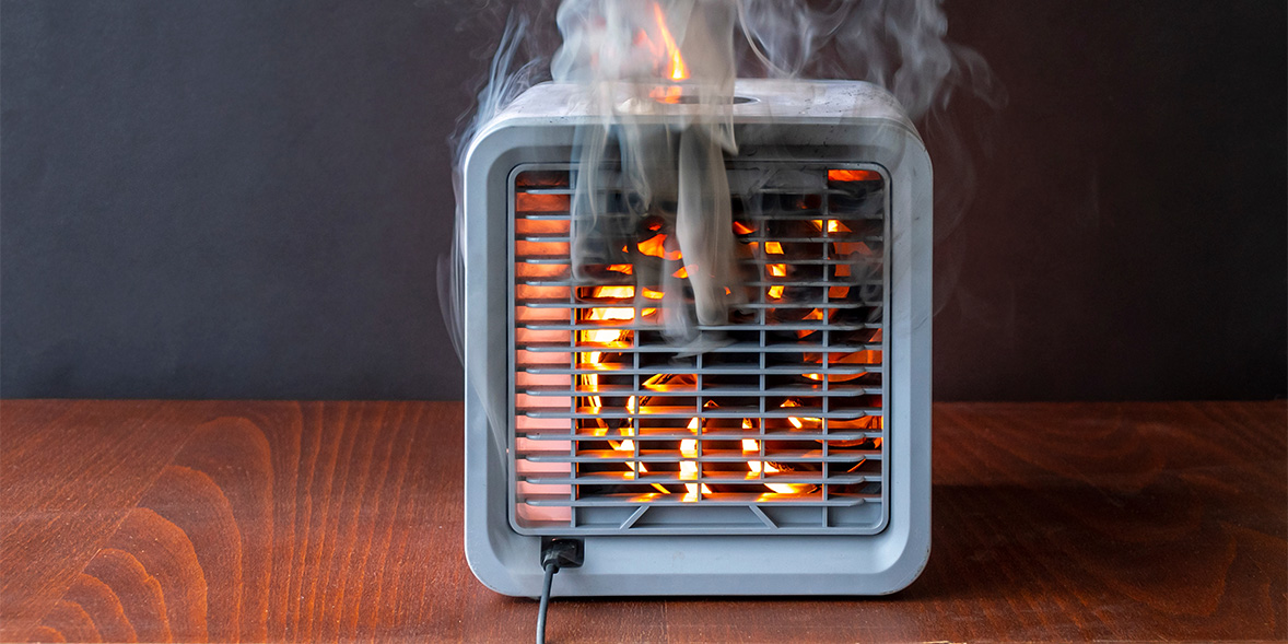 Unsafe heater burning