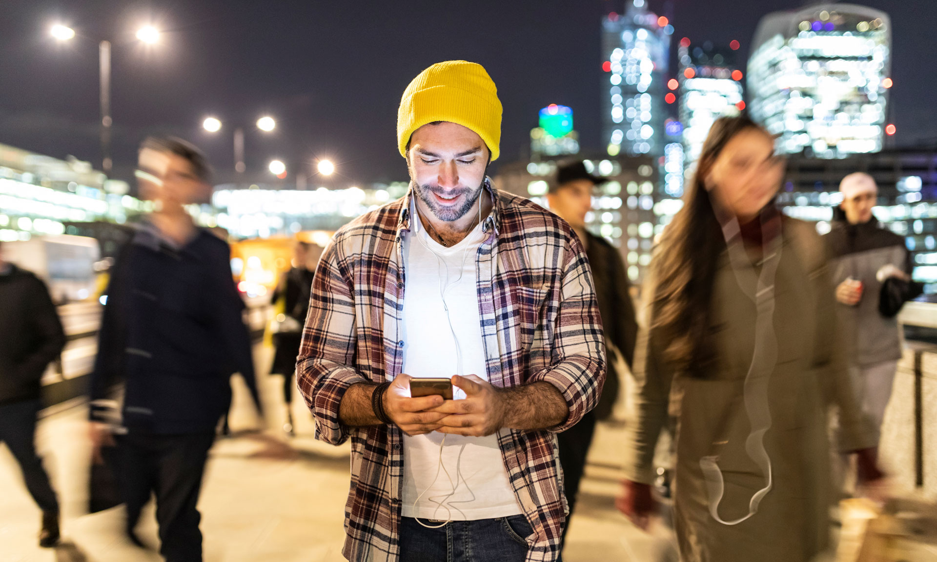 Man using mobile phone